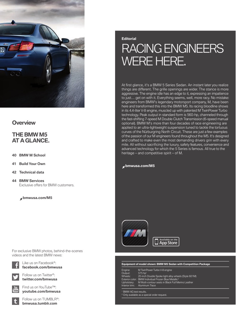 2015 BMW M5 Brochure Page 8